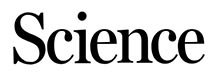 Logo for the academic journal Science, black letters centered on a white rectangular background