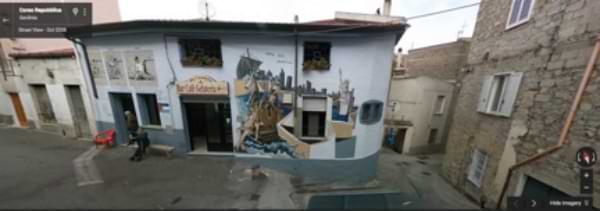 Screen Grab of Google Street View of Mural Stating We are all Illegal on Corso Repubblica. This mural is described in detail below in the text of this case study.