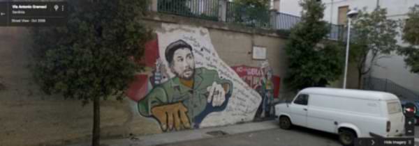 Screen Grab of Google Street View of the Che Guevara mural described in detail below in the text of this case study.