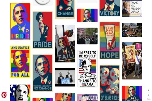 A pinterest board collection of many images in the Obama Hope style