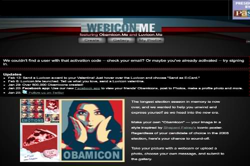 A screenshot of the website WebiconMe