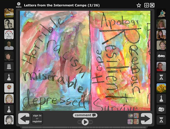 Screenshot of Letters from the Internment Camps Voicethread