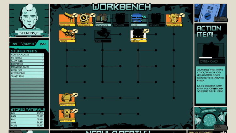 A screenshot depicting an interfact that reads 'Work Bench' and a man's mug shot with the name tag 'Steven'.