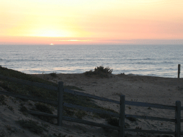 A sunset at the beach