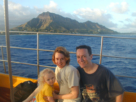 Morgan and family on a boat