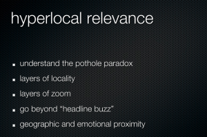 slide defining hyperlocal relevance
