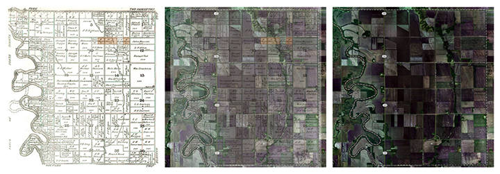 county plat map and sattelite image of Big Woods Township