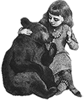 a decorative image of a girl embracing a bear