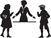 a decorative image of children talking