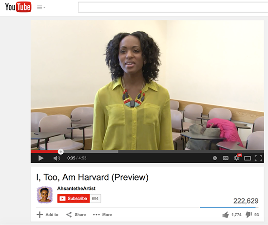 Youtube video: I, Too, Am Harvard (Preview)