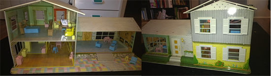 Two dollhouses