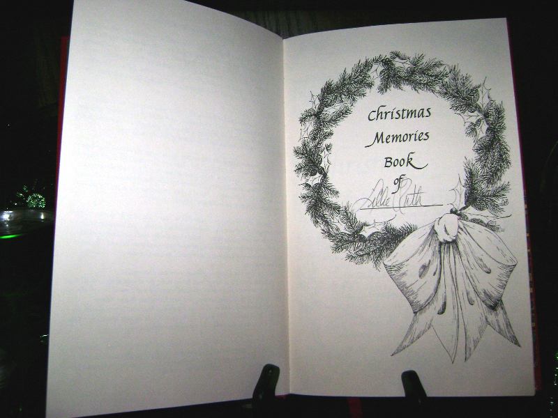 photo of title page of Jenkins Family Christmas Memory Book. Inscription: Christmas Memory Book of Lillie Jenkins