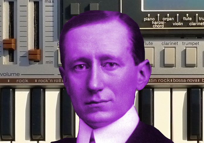 profile picture of William Marconi, shaded purple and imposed over a Casio keyboard