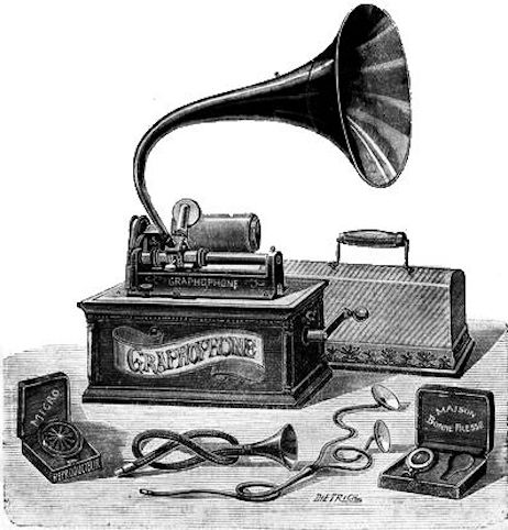1901 drawing of graphophone