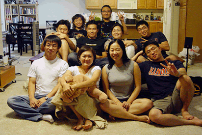 Yu-Kyung with friends in Urbana, Illinois